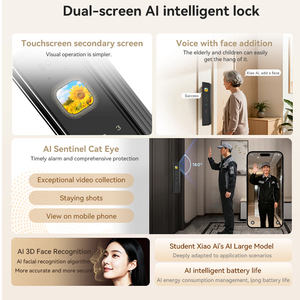 Cerradura de Seguridad Inteligente para el Hogar AS26S, Diseño de Pantalla Dual, Configuración por Voz, Alarma de Radar con Detección de Movimiento Anormal - Product Image 3