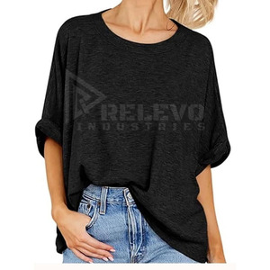 T-shirt Homme Oversize à Manches Courtes Col Rond Décontracté Tricoté 100% Coton Coupe Ample Teint Uni Confortable pour l'Entraînement Logo Avant 320g - Product Image 2