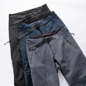 Factory Direct Waterproof Mens Snowboard Multi Pocket Snow Anti Ski Windproof Warm <b>Soft</b> Shell Fleece Trousers Men's Hiking Pants - Product Image 1