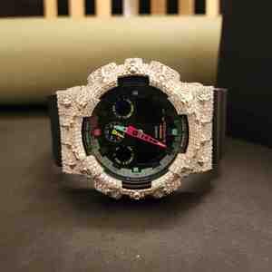 Relojes de Diamantes de Lujo DOPE JEWELLS con Correa de Goma Negra, Piezas Atemporales con Caja Redonda Artística para Fiestas - Product Image 1