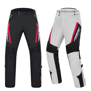Motorcycle Leather Cordura Riding Pants with CE Removable <b>Knee</b> & Hip <b>Protectors</b> | Waterproof Biker Trousers | Hike Impex - Product Image 1