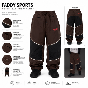Pantalon de snowboard imperméable personnalisé pour homme, pantalon de ski isolé coupe-vent, coupe ample, vêtements de sport d'hiver pour activités de plein air - Product Image 6