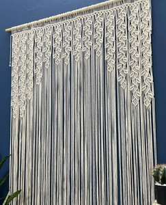 Hand-Woven Macrame Curtain: Large <b>Door</b> Decorative Backdrop - Product Image 2