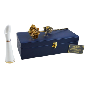 24k Gold <b>Rose</b> With Handmade Ceramic Stand Preserved Real <b>Rose</b> and Luxury <b>Boxes</b> Packing Decor Best for Gift and Festive Design - Product Image 1