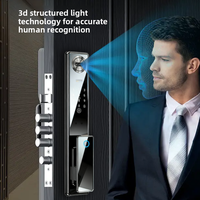 Cerradura Inteligente para Puerta de Aleación de Aluminio con Wi-Fi, Cámara HD, Huella Dactilar/Contraseña/Tarjeta/Control Remoto/Desbloqueo Facial, Alarma Antirrobo, Aplicación Tuya