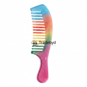 Tradebyd Elegant <b>Wide</b> Tooth Resin <b>Comb</b> Handmade Hair Grooming Tool for Thick and Curly Hair - Product Image 3