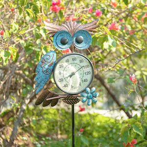 42-Inch Metal Owl <b>Garden</b> Stake Outdoor Household <b>Thermometer</b> for Patio Yard <b>Garden</b> Weatherproof Wall <b>Thermometer</b> - Product Image 4