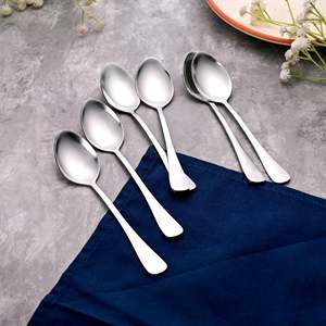Juego de 6 Cucharas de Té Ecológicas de Terciopelo Plateado Brillante, Capacidad de 10 ml, Acero Inoxidable 18/10, Acero Inoxidable 304, para Hoteles - Product Image 5