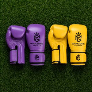 Gants de boxe en cuir Warzone Sports, à doigts entiers, fermeture à lacets, noir et bleu marine, pour adultes, pour l'extérieur - Product Image 4