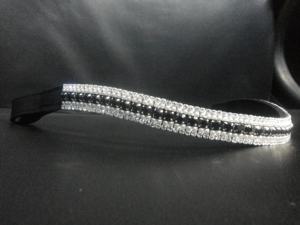 สายคาดคิ้วหนังอังกฤษพร้อมผลิตภัณฑ์ม้าคริสตัลวิบวับ - Product Image 2