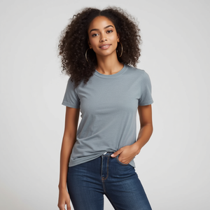 Camisetas Lisas de Algodón 100% para Mujer, Todos los Colores, Camiseta Básica de Manga Corta Sin Estampado con Personalización OEM ODM - Product Image 1