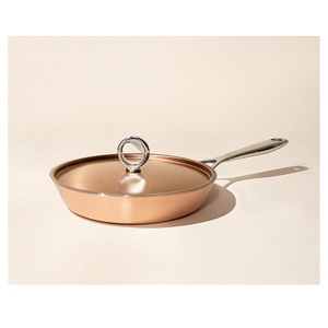 Premium Copper Frying Pan with Stainless Steel Lid Induction Compatible Professional Cookware for Home and Hotel Kitchen - Product Image 2