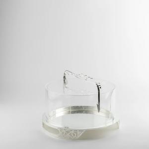 Cúpula Decorativa para Exhibición de Alimentos, Cúpula Islámica de Acrílico para Servir Comida con Soporte de Metal Plateado con Caligrafía Árabe para Comedor en el Hogar - Product Image 1