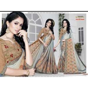 LeBeLe - Nuevo Sari de Chifón con Lentejuelas Estilo Bollywood para Mujer, Diseño Personalizado, Secado Rápido, Protección Solar, para Fiestas - Product Image 1