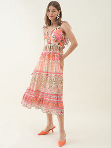 ชุดเดรสแฟชั่นผู้หญิงลายดอกไม้ แขนกุด ทรงบาน สำหรับงานแต่งงาน มีจำหน่ายในราคาขายส่ง - Product Image 4