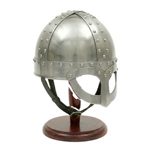 Casque Viking Médiéval en Acier Doux Forme Ronde Armure Antique Réplique Costume de Chevalier Pièce de Collection Artistique à Exposition - Product Image 5