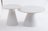 Ensemble de tables basses modernes carrées et rondes, meubles pour la maison, Tables basses en bois de luxe Table basse en papier de pierre de travertin