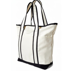Large Capacity Premium Boat Bag with Pockets Reusable Heavy Duty 100% Cotton Canvas Fabric - Product Image 1