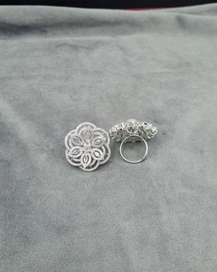 Bague tendance ajustable pour femme, motif fleur de camélia ronde, pétales marquise AD, bijoux de mode pour mariée, mariage et fête - Product Image 3