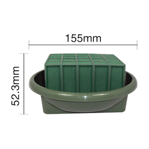 Plateau floral FT-03 en plastique pour arrangements floraux humides ou secs et mousse verte premium pour centres de table de mariage, de remise de diplôme et de Noël - Product Image 3