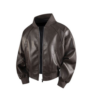 Veste en cuir, mode d'hiver, veste en cuir véritable, qualité supérieure, coupe-vent, veste décontractée streetwear pour hommes - Product Image 3