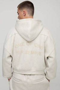 Sudadera con Capucha y Cremallera para Hombre, Invierno, Bordada, Felpa, 100% Algodón, Estilo Urbano, Alta Calidad, Precio de Mayoreo - Product Image 6