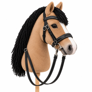 Bridon de cheval de compagnie coloré, fabriqué avec des matériaux durables, des sangles confortables et des détails élégants pour des jeux d'équitation imaginatifs. - Product Image 4