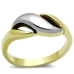 TK1089 Two-Tone IP Gold (Ion Plating) Stainless Steel <b>Ring</b> Dishes & <b>Plates</b> Product Category No Stone - Product Image 1