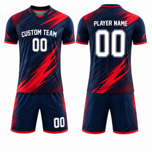 Ensemble de maillots de football pour adultes à manches courtes, sublimation, shorts, kit d'entraînement personnalisé vierge pour équipe, respirant, sans marque - Product Image 5