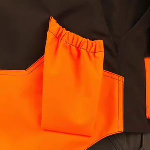 <b>Men's</b> <b>Black</b> Orange Solid Tactical <b>Vest</b> Zipper Closure Multiple Pockets Water-Resistant Casual Outer Wear Spring Style PENTO - Product Image 5