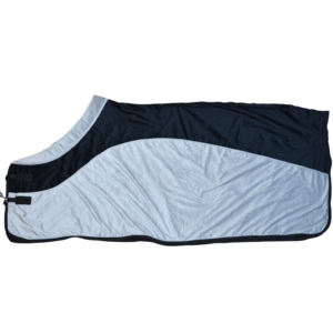 Manta para Caballo de Dos Tonos, Gris y Negro, Ligera, Impermeable, para Doma, con Forro Suave y Cierres Ajustables en el Pecho - Product Image 3