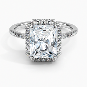 Anillo BOJ 029 con Corte Radiante, Plata 925, Halo Cambria, Diamante Blanco de 2ct, Color D, VVS1, Moissanita, Certificado GRA, Precio Bajo, Anillo en Oferta - Product Image 1
