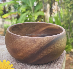 Tazón de Madera de Acacia de Diseño Moderno, Cristal Pulido, Utensilios de Cocina para Ramen, Fiestas, Tallado Personalizado, Ecológico, Hecho a Mano, Clásico - Product Image 2