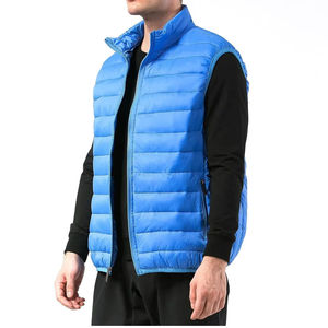 Chaleco Acolchado para Hombre, Diseño de Primera Calidad, Color Azul Claro, Sin Mangas, Cálido para Invierno, Relleno de Algodón, con Cierre de Cremallera - Product Image 1