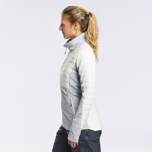 Chaqueta de esquí impermeable y aislante para mujer, con bloques de color, 220g, cuello alto, cierre de cremallera, cortavientos, forro polar sintético - Product Image 3