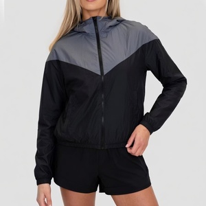 Ensemble de survêtement sportif personnalisé pour femmes, deux pièces, coupe-vent imperméable en nylon - Product Image 2