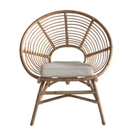 Chaise en rotin naturel avec coussin, provenant d'un fournisseur vietnamien, pour café, boutique, maison, événements en plein air