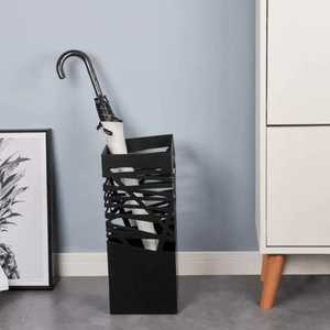Porte-parapluies et porte-bâtons de luxe en métal doré, design cylindrique vertical, pour entrée, avec bac de récupération des gouttes - Product Image 2