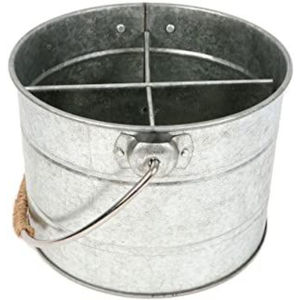 Porte-ustensiles en métal galvanisé antique avec poignée en bois, organiseur de couverts vintage pour la cuisine, pour la maison et l'hôtel - Product Image 6