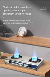 Cuisinière à gaz en acier inoxydable grande capacité haute sécurité SXY-Z01 à double brûleur, économe en énergie, idéale pour hôtels et foyers - Meilleures ventes - Product Image 3