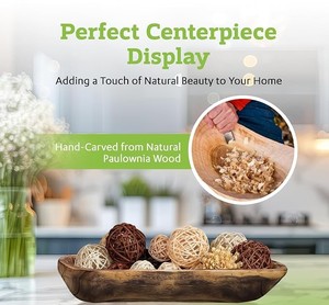 ชามไม้ทำมือสไตล์เรียบง่ายสำหรับใส่อาหารตกแต่งโต๊ะสไตล์ฟาร์มเฮาส์ - Product Image 5