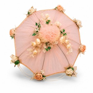 Parapluie de Mariage Floral de Luxe pour Cérémonie, Auvent Décoratif Rose à Fleurs pour Allée Nuptiale - Product Image 1