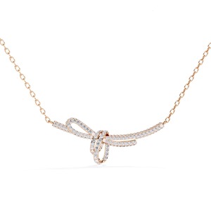 Aniva Graceful 14K Gold <b>Bow</b> Design Necklace 0.90CT Lab Grown Diamond IGI Certified Trendy Fine Jewelry For Women - Product Image 6