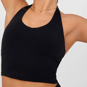 Nouveau débardeur dos nu pour femme, personnalisé, haute résistance, coupe courte, ajusté, compression, tenue de yoga moulante - Product Image 3