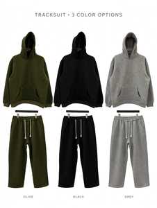 Conjunto Deportivo Unisex con Capucha y Media Cremallera, Manga Larga, Corte Regular, Transpirable, Poliéster/Algodón, Ligero, Ropa Casual de Invierno - Product Image 5