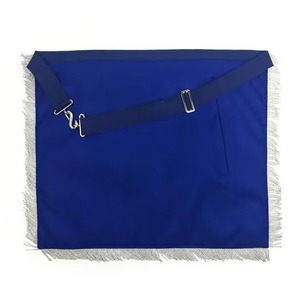 Delantal Premium Étnico de la Gran Logia, para Maestro Masón de la Logia Azul, de terciopelo azul y plateado, con bordado a mano con hilo de lingotes de plata MAP-0099 - Product Image 5
