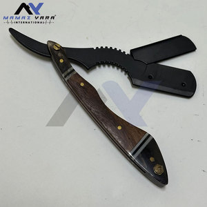 Rasoirs de barbier en acier inoxydable de qualité supérieure, lame simple, bord droit, précision pour la mise en forme de la moustache et de la barbe, rasoirs en bois pour hommes - Product Image 4