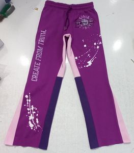 Purple Pink Drawstring Flare Sweatpants Printed Streetwear Jogger Pants for Women Custom OEM - Product Image 1
