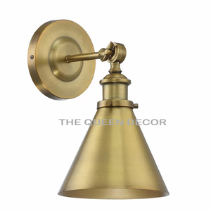 Lampe murale LED en aluminium doré de design luxueux, forme ronde, éclairage pour hôtel, bureau, bibliothèque, salle d'étude. - Product Image 1