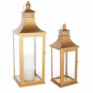 Farol de metal negro de estilo lujoso, farol decorativo colgante, portavelas con vidrio para Navidad y eventos al aire libre - Product Image 5